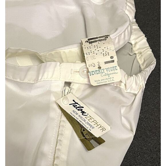 Vintage Half Taffeta Nylon Slip BEVERLY VOGUE White Lace Skirt Saver Sz 26 NWT - Picture 4 of 8